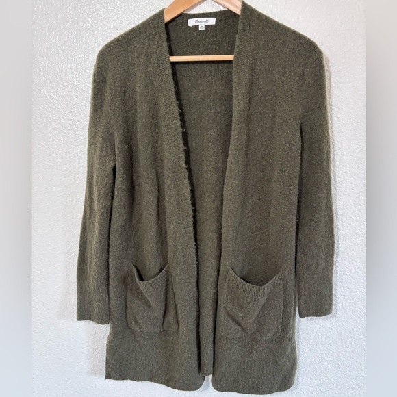 Madewell Sweaters - Madewell Alpaca/Wool Blend Olive Green Open Front Long Sweater Size XS